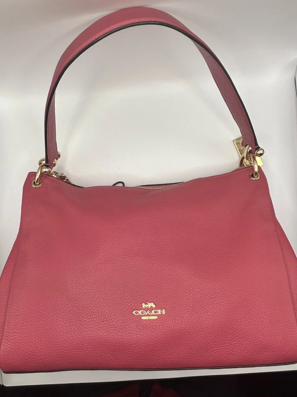 Coach Mia Pebbled Leather Shoulder and Crossbody in Raspberry